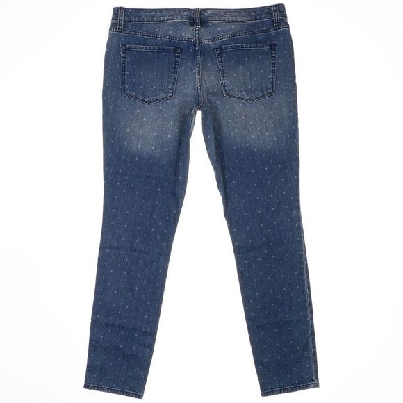 Merona Jeans Modern Skinny Size 12 Womens Low Waist Polka Dot Stretch 33 x 29 - Picture 2 of 9